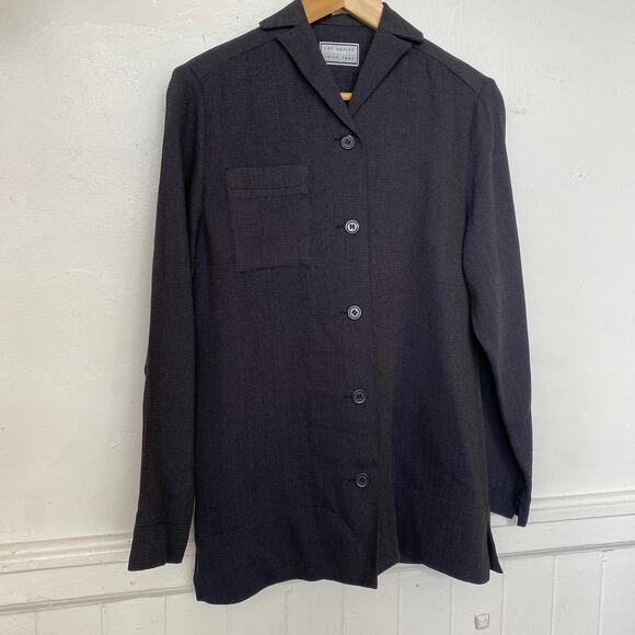 Vintage Long Sleeve Lat Naylor Think Tank Herringbone Button Up Gray - Picture 5 of 9